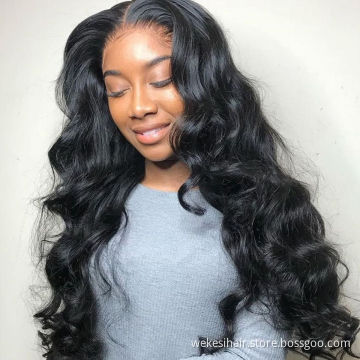 HD Swiss Lace Full Virgin Brazilian Human Hair Wigs Deep Curly Water Wave HD Lace Front Closure Wig for Black Women